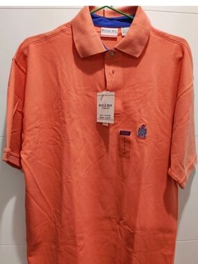 Bugle Boy Company Mens S Orange Short Sleeve Polo Shirt